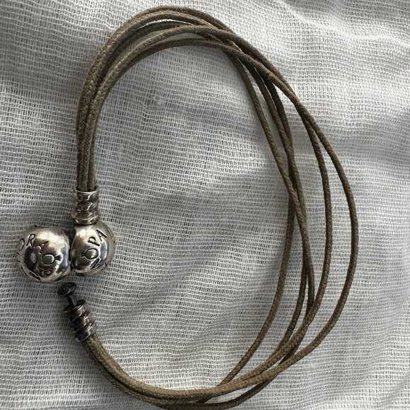 Authentic PANDORA Multi Strand Cord Bracelet - Approx. 7.25" (side to side) - Picture 2 of 14